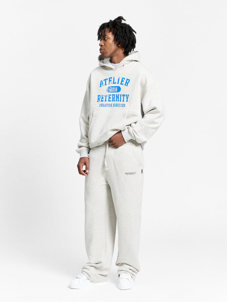 Heather grey embroidered atelier hoodie