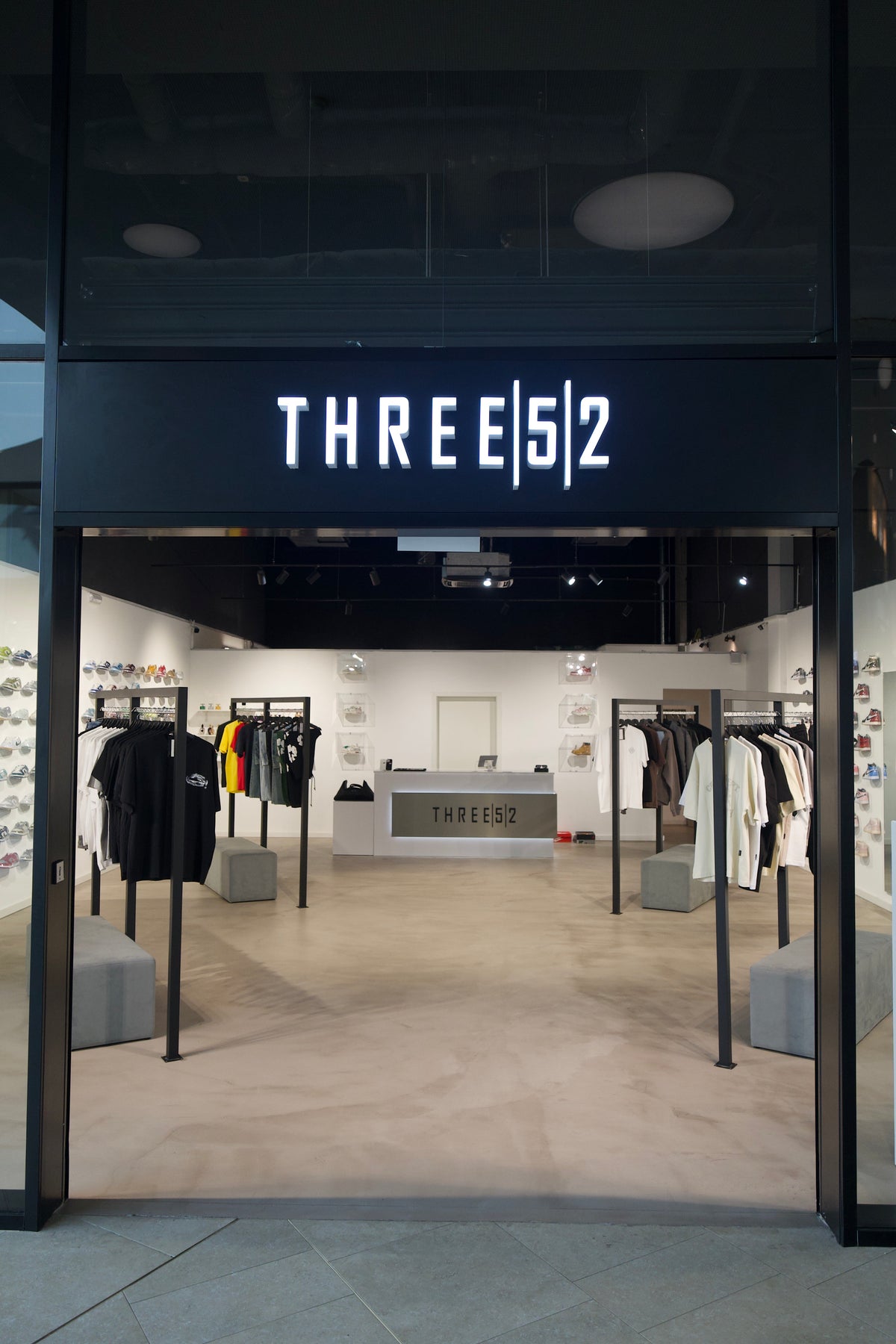 The Three52 storefront at the Cloche d'Or shopping centre in Luxembourg